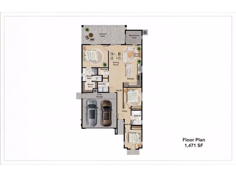 Plan 1471 &mdash; Single-family home, 1,471 sq ft