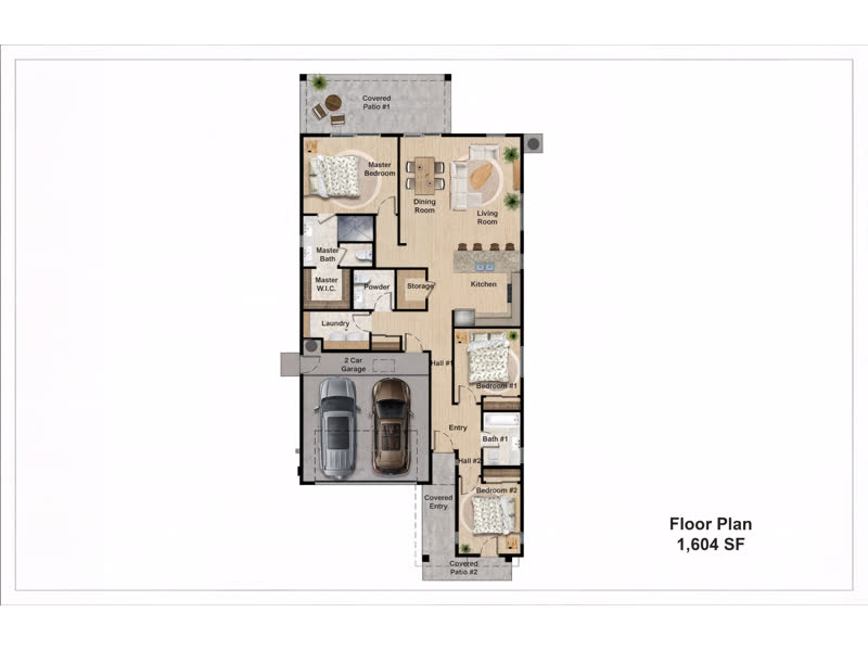 Plan 1604 &mdash; Single-family home, 1,604 sq ft