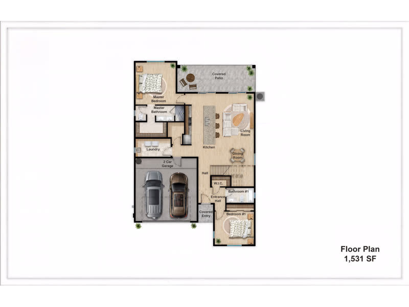 Plan 2106 &mdash; Single-family home, 2,106 sq ft