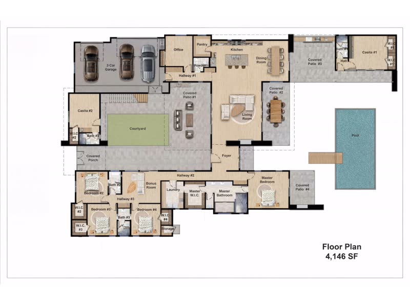 Plan 4146 &mdash; Single-family home, 4,146 sq ft