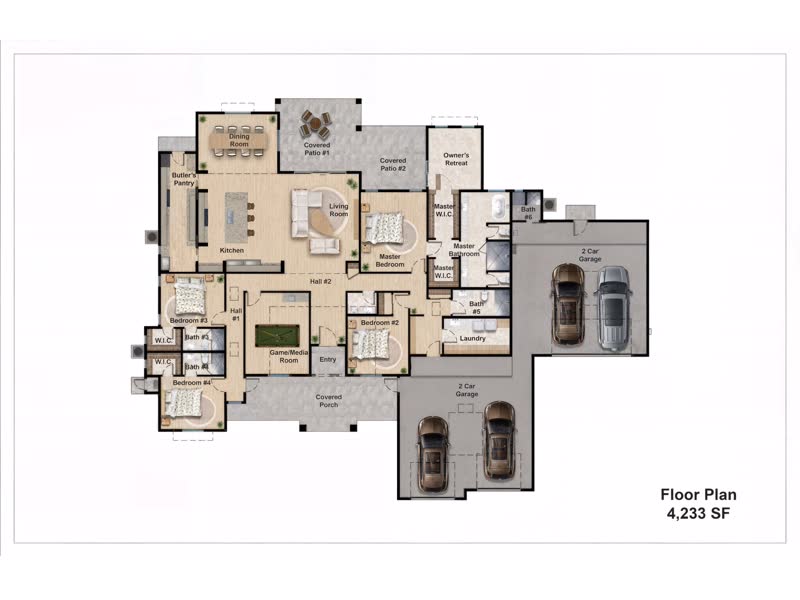 Plan 4233 &mdash; Single-family home, 4,233 sq ft