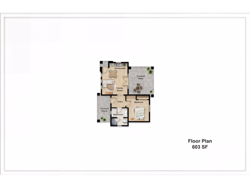 Plan 603 &mdash; Casita / ADU, 603 sq ft