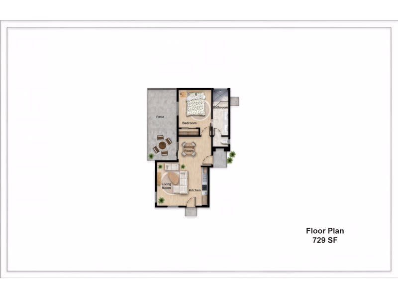 Plan 729 &mdash; Casita / ADU, 729 sq ft