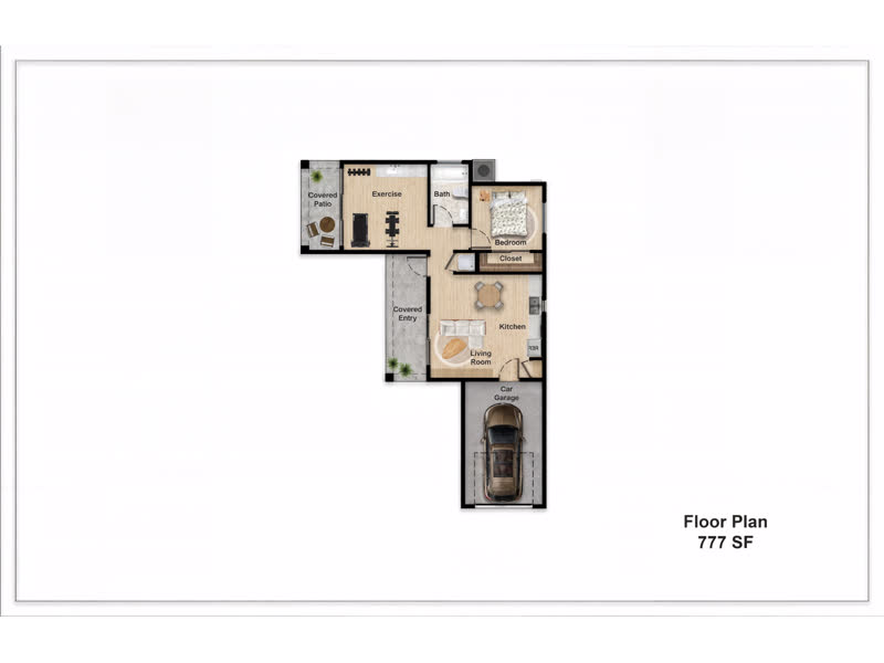 Plan 777 &mdash; Casita / ADU, 777 sq ft