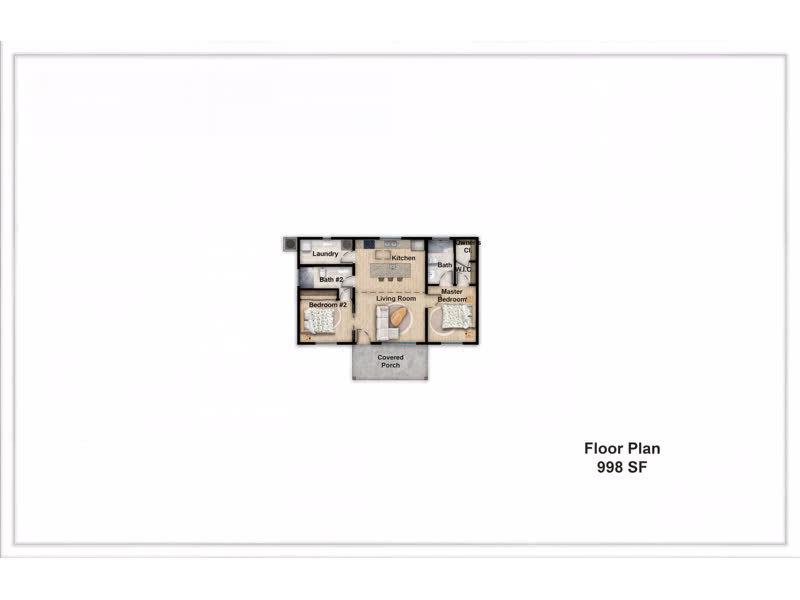 Plan 998 &mdash; Casita / ADU, 998 sq ft